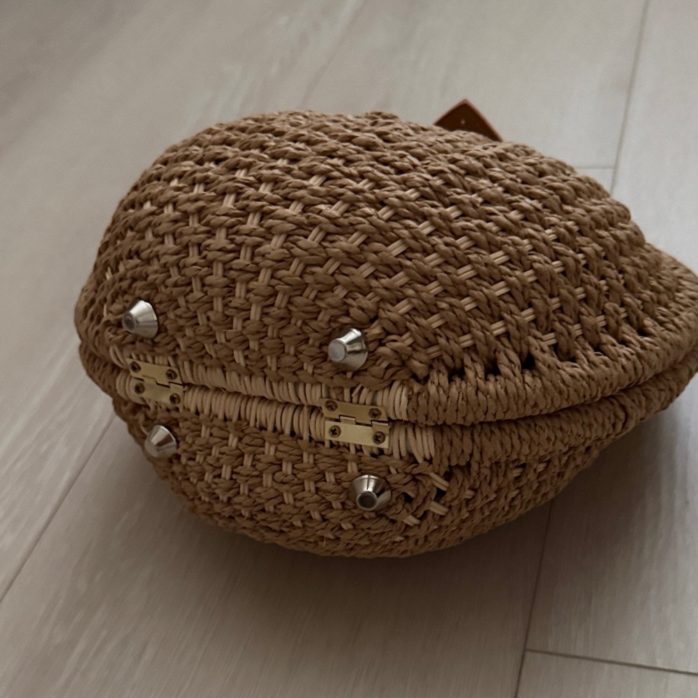 Rattan Brown Round Woven Mini Bag - Picture 5 of 11